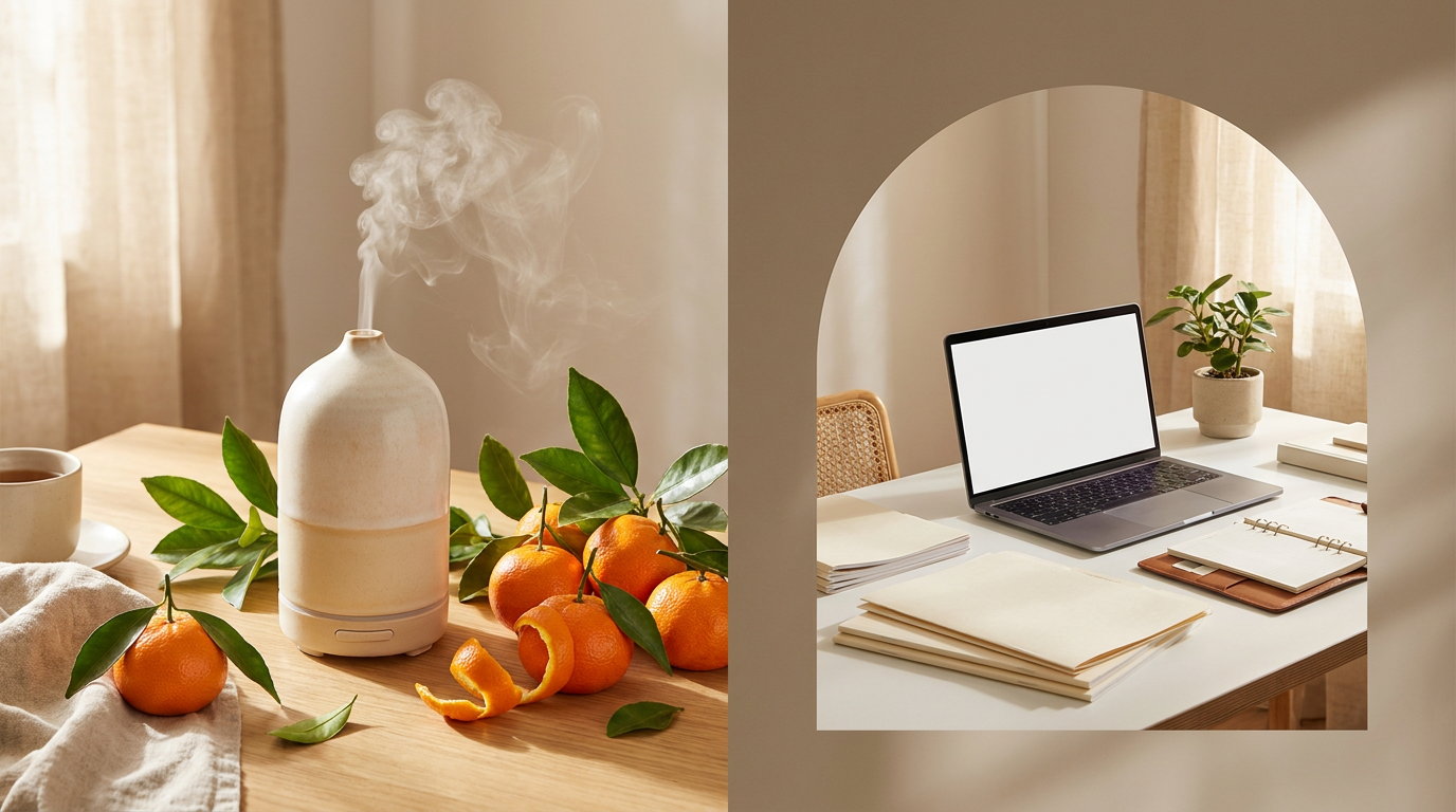 A Morning Kickstart Ritual with Tangerine: Diffuse, Stretch, Go
